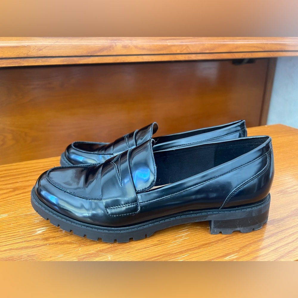 Nine West Black Loafers with Chunky Sole size 8m